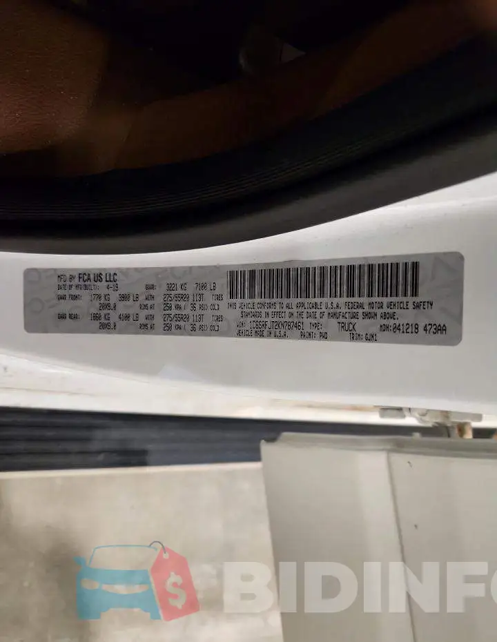 1C6SRFJT2KN787461 Photo# 12