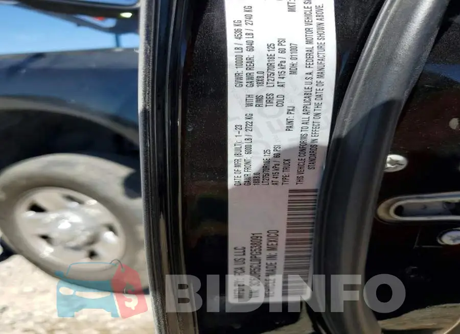 3C6UR5CL0PG538091 Photo# 12