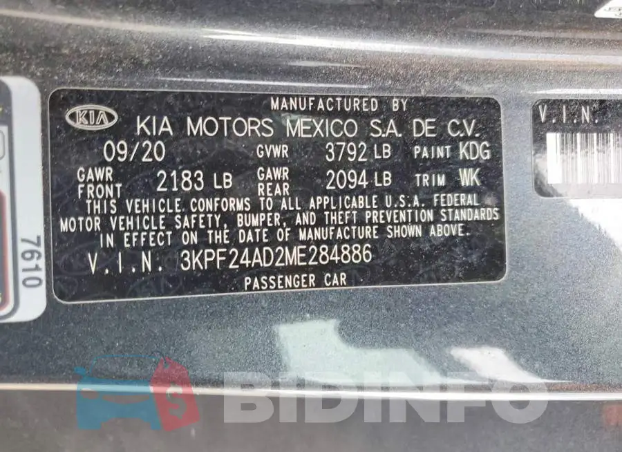 3KPF24AD2ME284886 Photo# 13