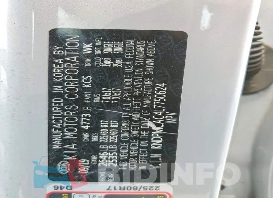 KNDPMCAC4L7750624 Photo# 13