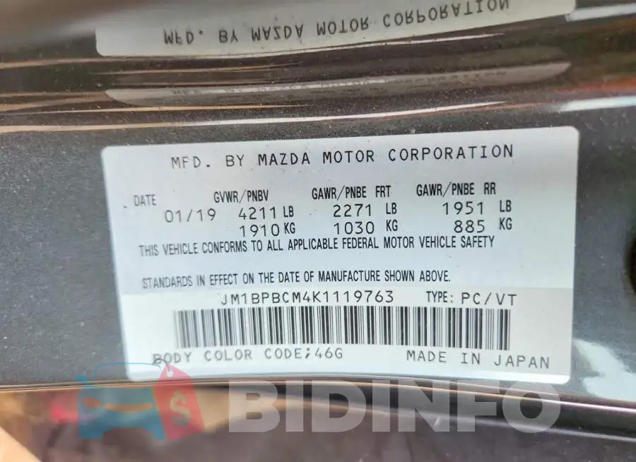JM1BPBCM4K1119763 Photo# 12