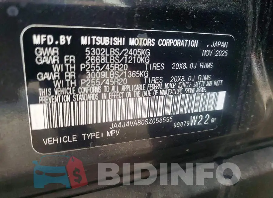 JA4J4VA80SZ058595 Photo# 13