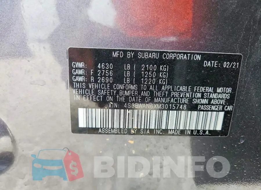 4S3BWAN6XM3015748 Photo# 12