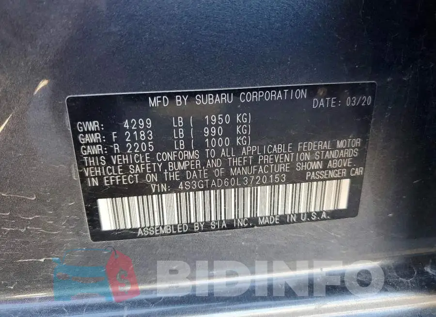 4S3GTAD60L3720153 Photo# 12