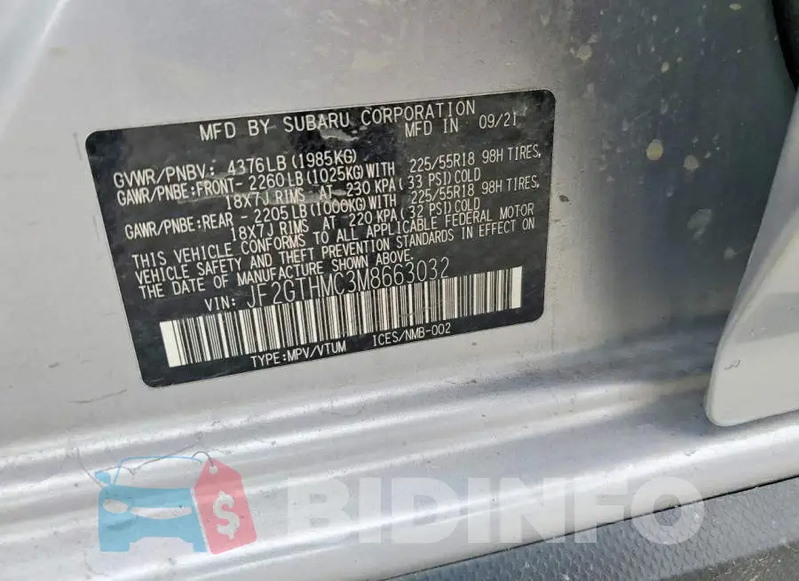 JF2GTHMC3M8663032 Photo# 13