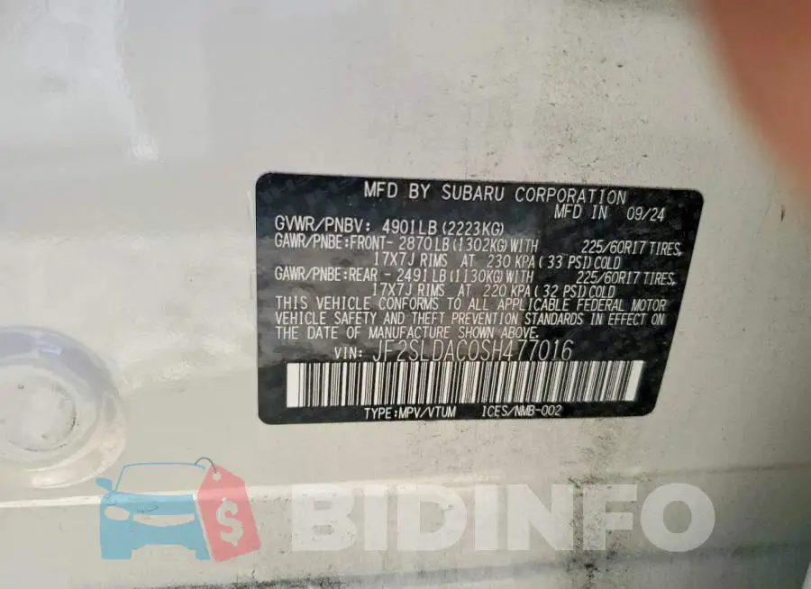 JF2SLDAC0SH477016 Photo# 13