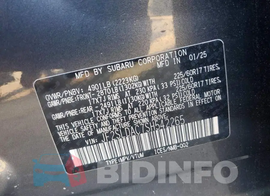 JF2SLDAC7SH542265 Photo# 13