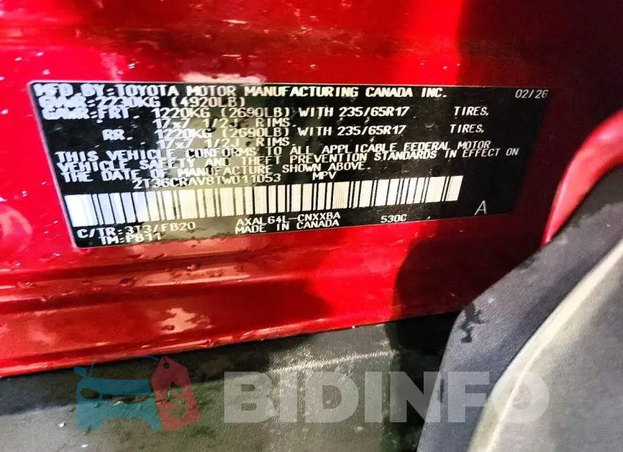 2T36CRAV8TW011053 Photo# 13