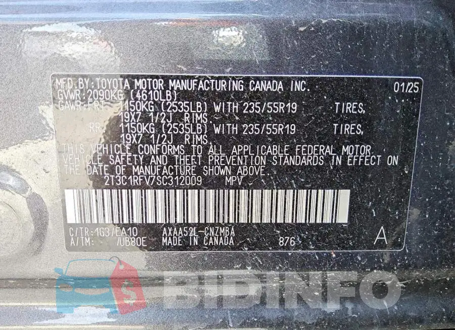 2T3C1RFV7SC312009 Photo# 12
