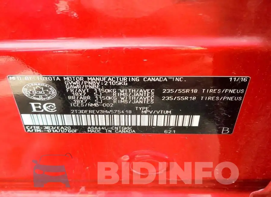 2T3DFREV3HW575418 Photo# 14