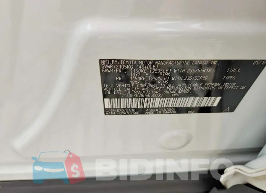 2T3DFREV9HW650039 Photo# 13
