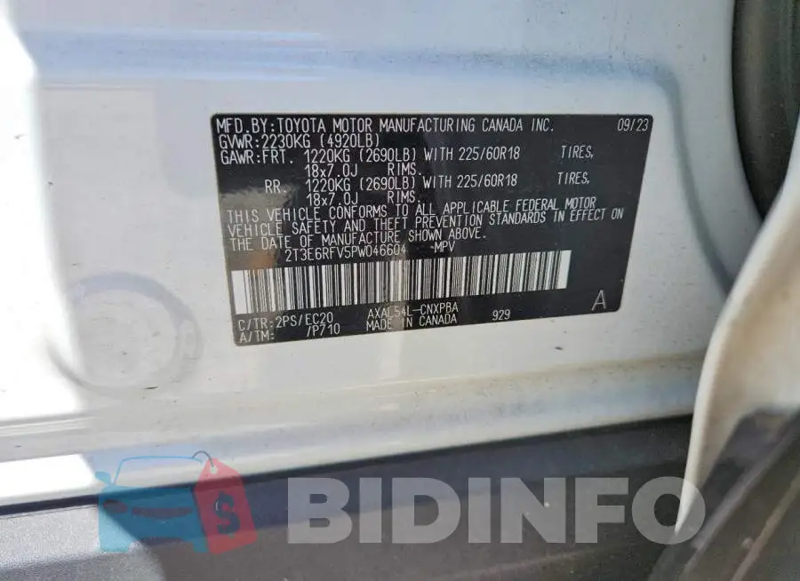 2T3E6RFV5PW046604 Photo# 14