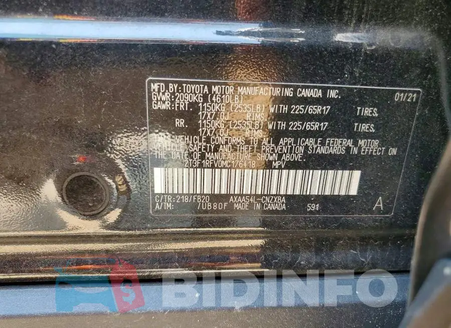 2T3F1RFV0MC176418 Photo# 13