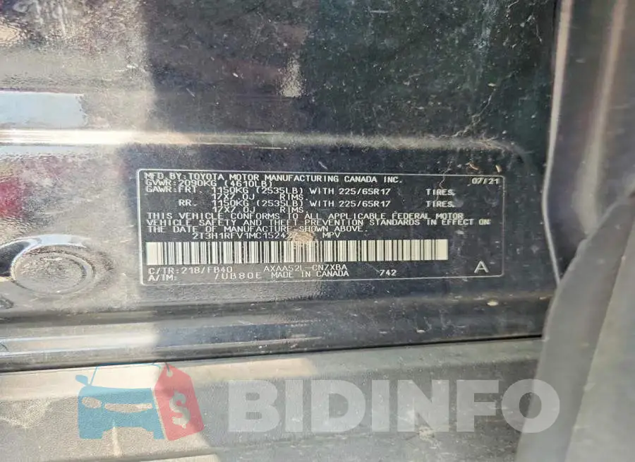 2T3H1RFV1MC152427 Photo# 12