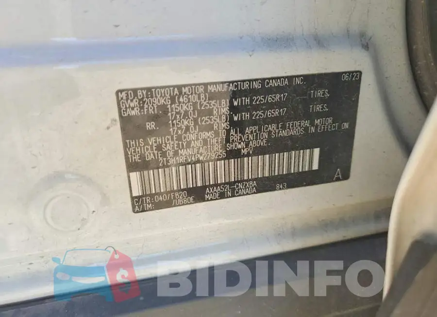 2T3H1RFV4PW279255 Photo# 13