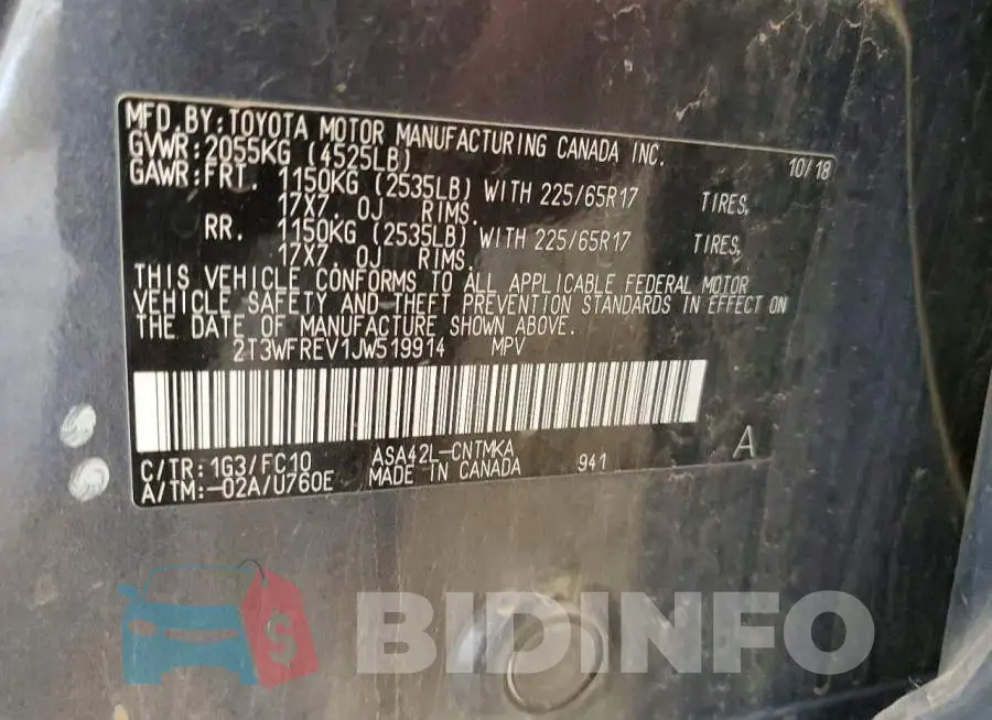 2T3WFREV1JW519914 Photo# 13