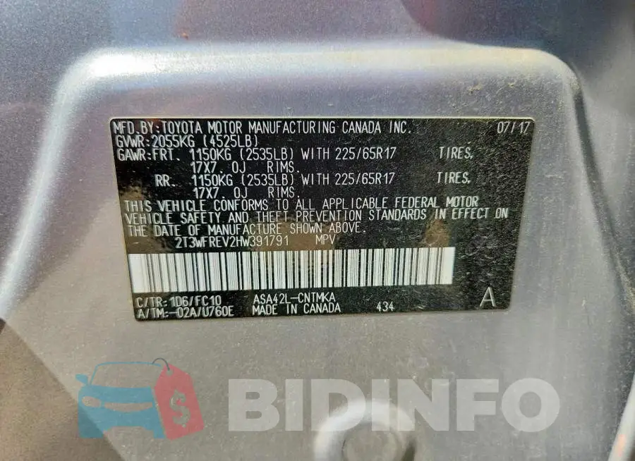 2T3WFREV2HW391791 Photo# 13