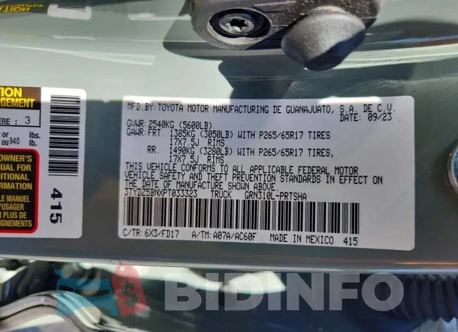 3TYDZ5BNXPT033323 Photo# 12