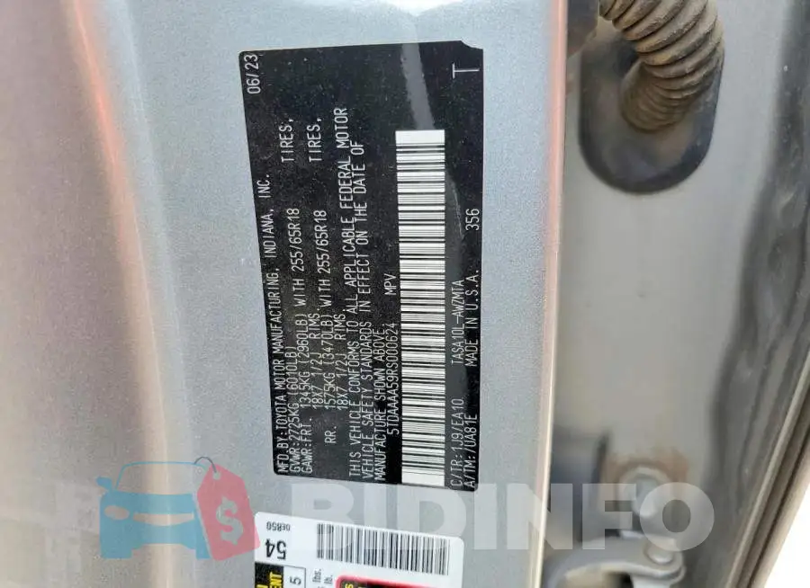 5TDAAAA59RS000624 Photo# 12