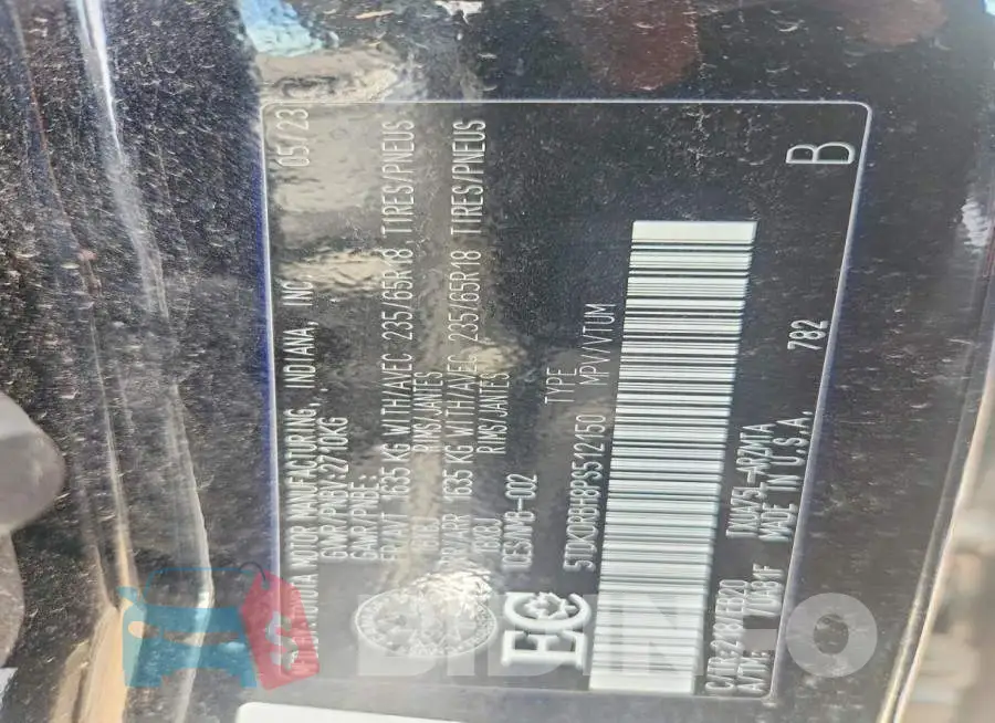 5TDKDRBH8PS512150 Photo# 13