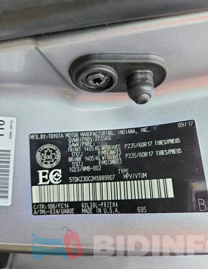 5TDKZ3DC3HS889907 Photo# 14