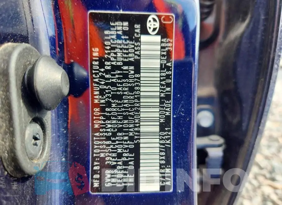 5YFB4MDE2RP168378 Photo# 12