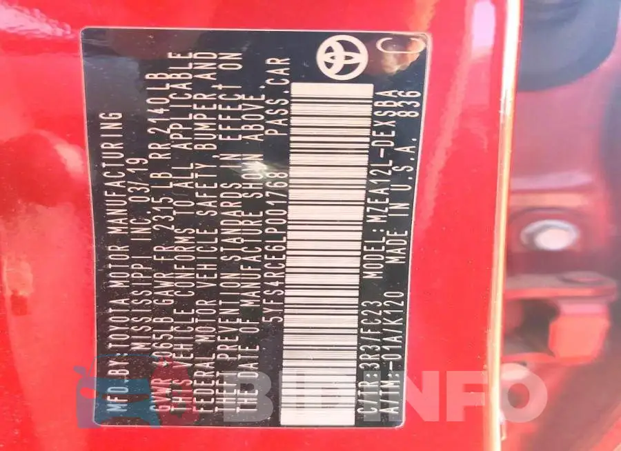 5YFS4RCE6LP001768 Photo# 12