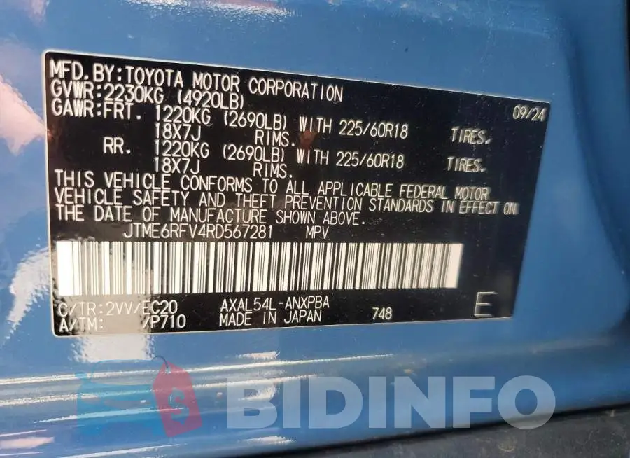 JTME6RFV4RD567281 Photo# 13