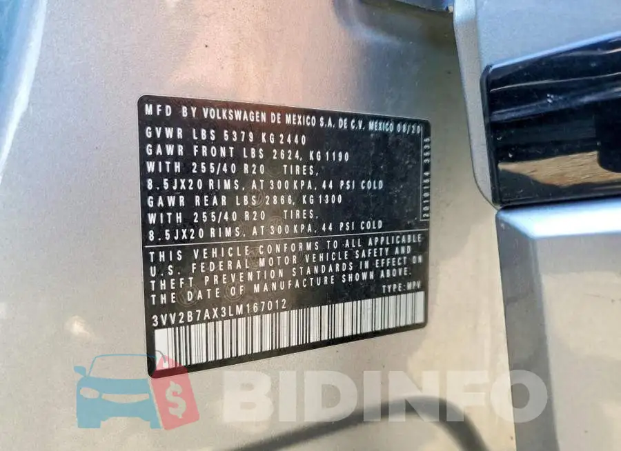 3VV2B7AX3LM167012 Photo# 13