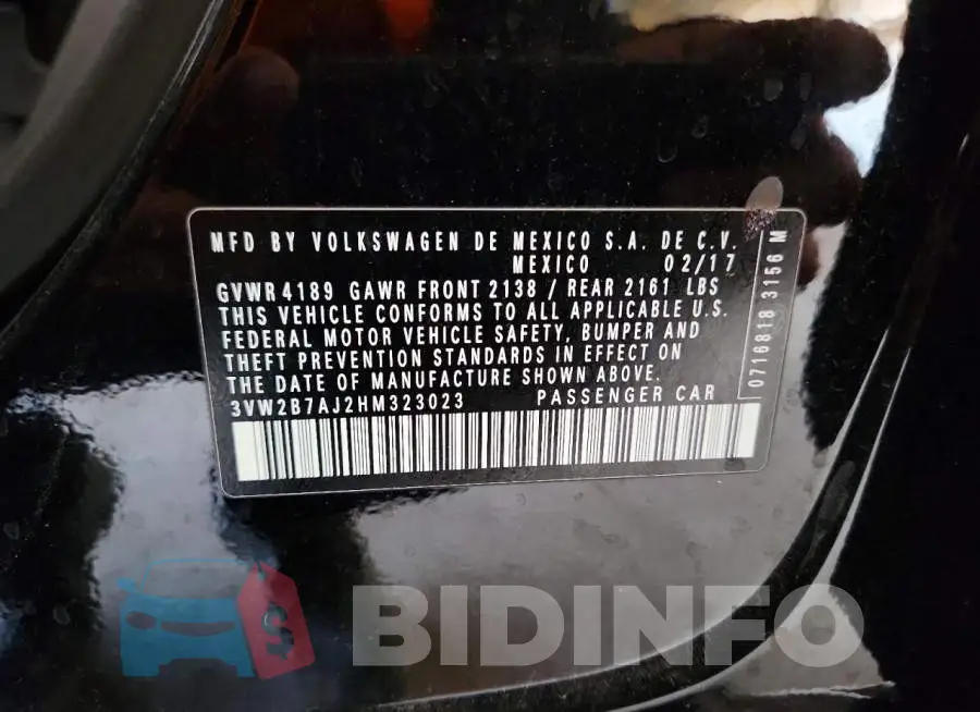 3VW2B7AJ2HM323023 Photo# 13