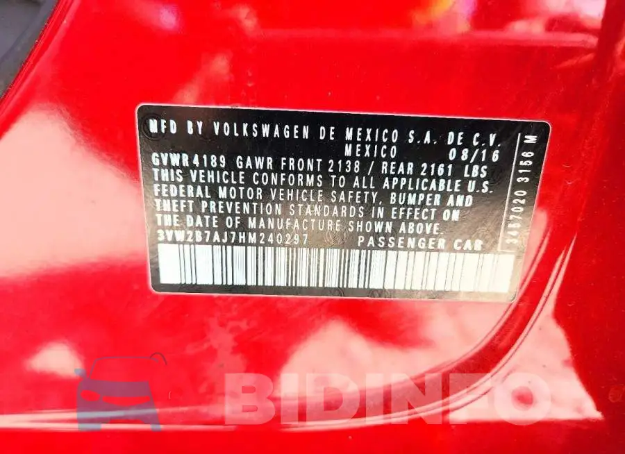 3VW2B7AJ7HM240297 Photo# 12