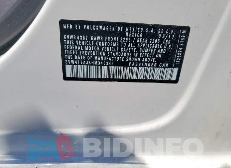 3VW4T7AJ5HM345345 Photo# 12