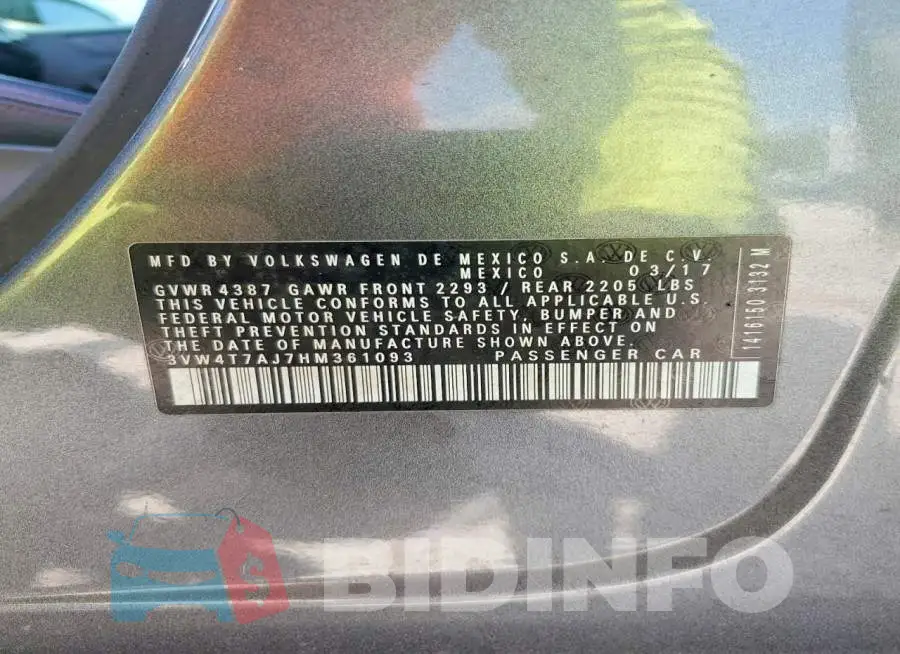 3VW4T7AJ7HM361093 Photo# 12
