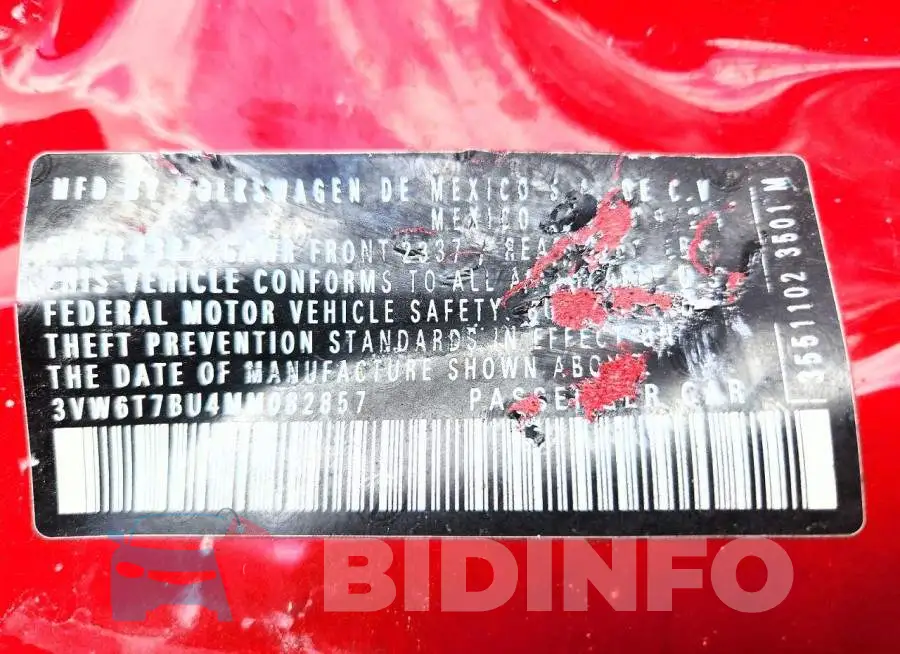 3VW6T7BU4MM082857 Photo# 12