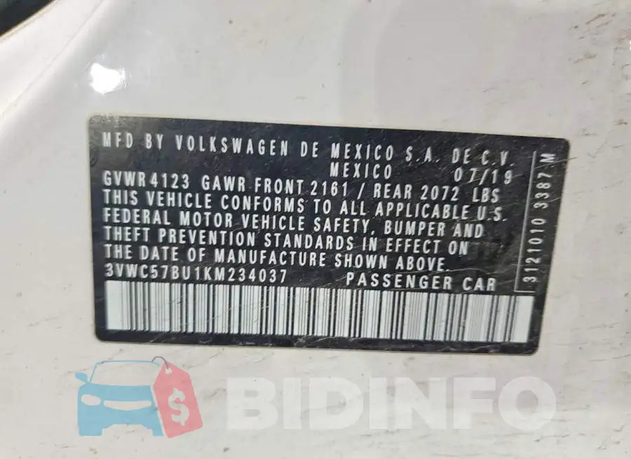 3VWC57BU1KM234037 Photo# 12