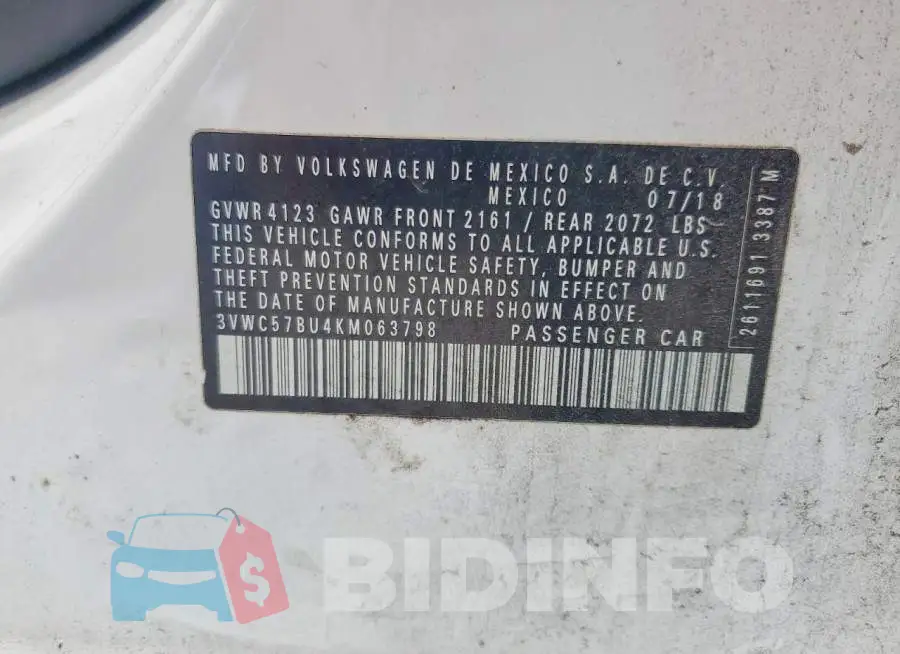 3VWC57BU4KM063798 Photo# 12