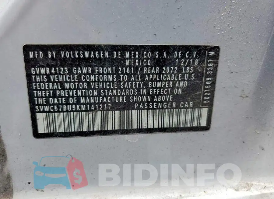 3VWC57BU9KM141217 Photo# 12