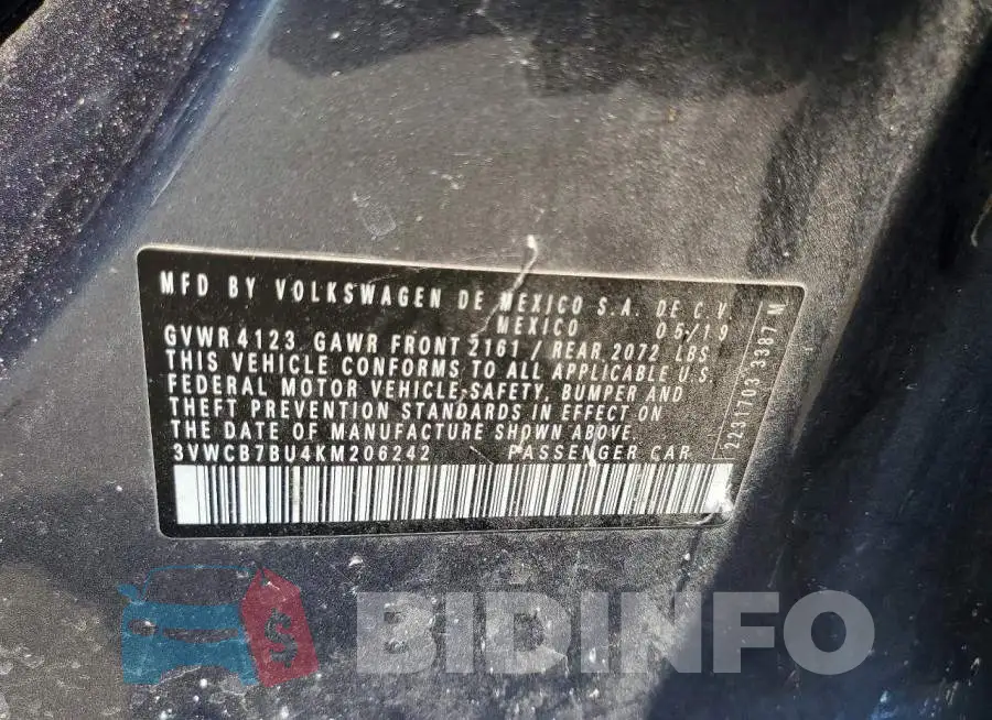 3VWCB7BU4KM206242 Photo# 13