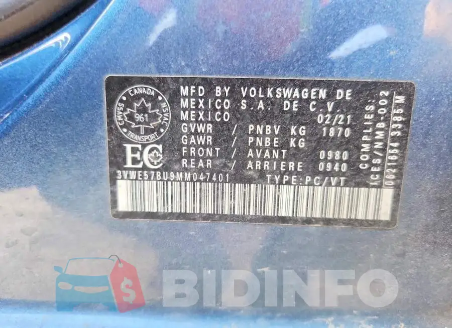 3VWE57BU9MM047401 Photo# 12