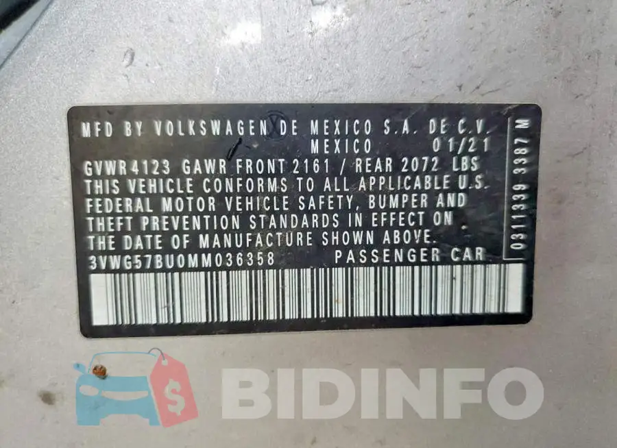 3VWG57BU0MM036358 Photo# 12