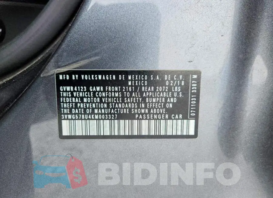 3VWG57BU4KM003327 Photo# 12