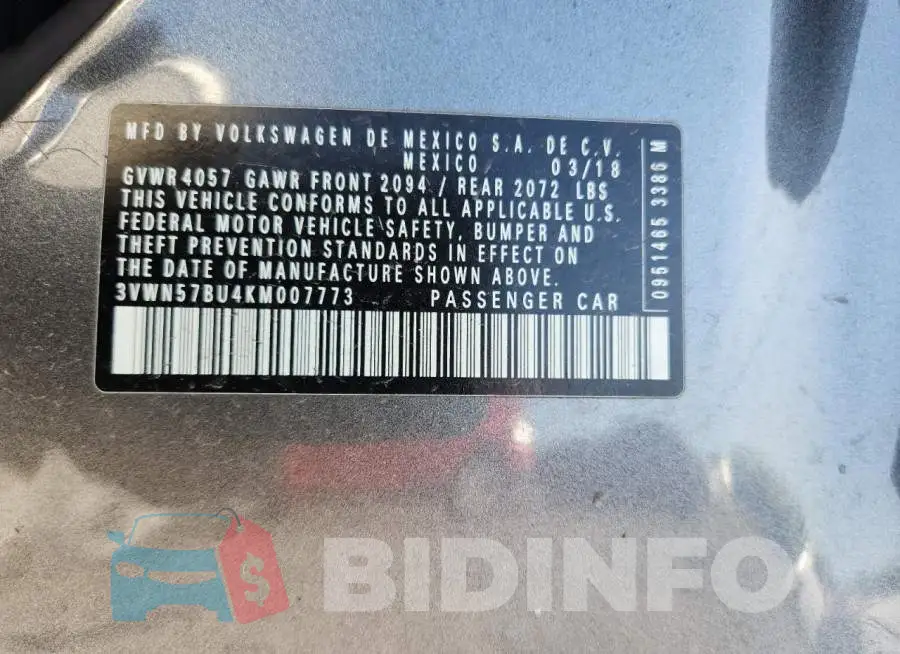 3VWN57BU4KM007773 Photo# 12