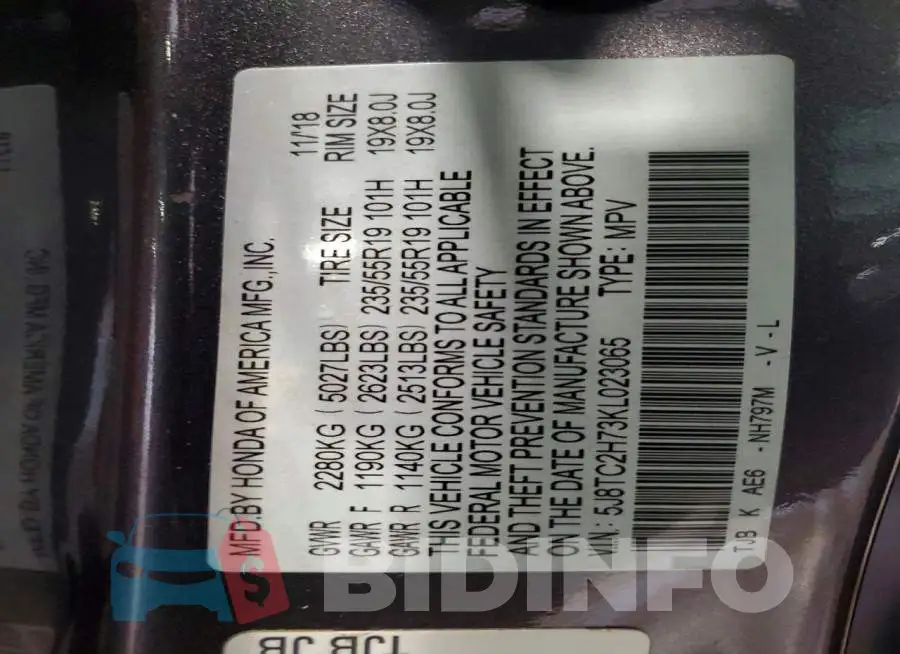 5J8TC2H73KL023065 Photo# 14