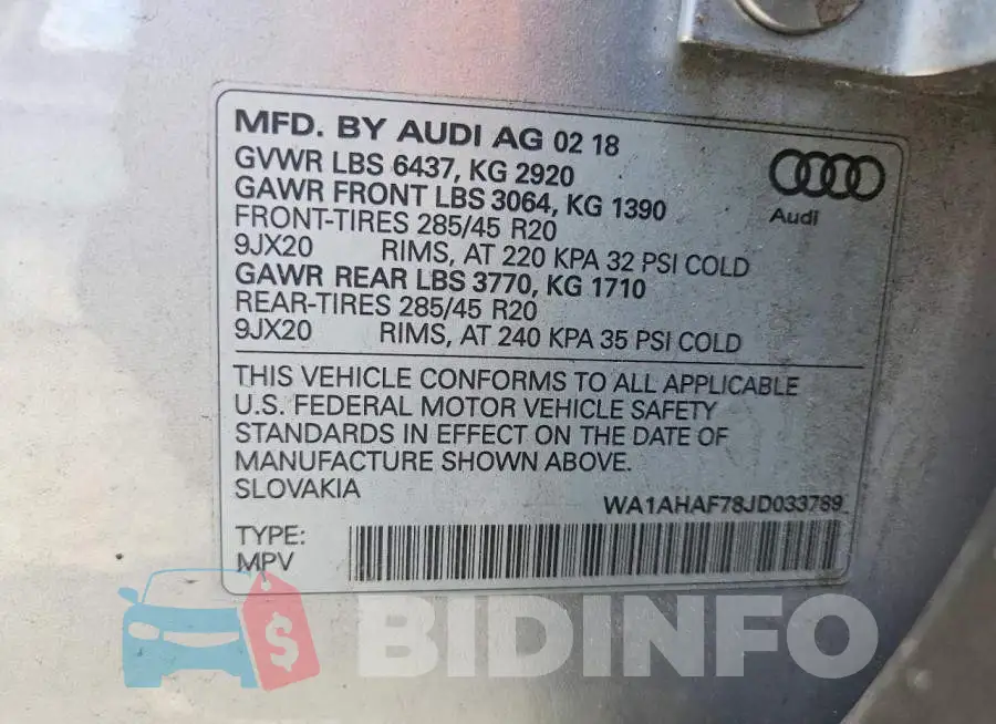 WA1AHAF78JD033789 Photo# 13