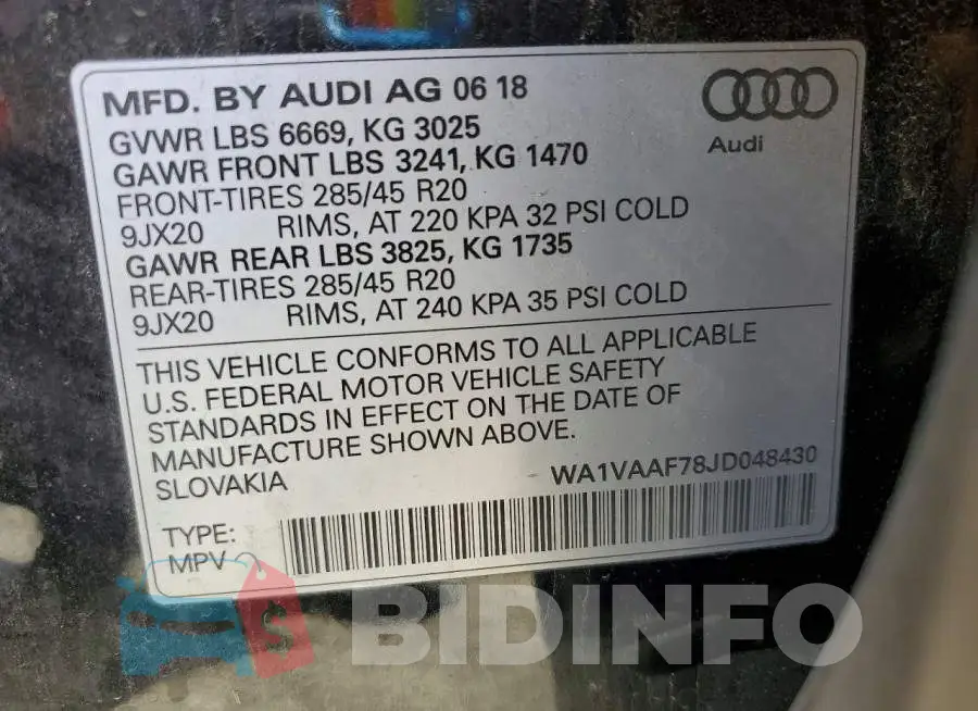 WA1VAAF78JD048430 Photo# 14