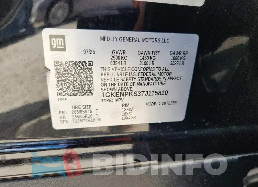 1GKENPKS3TJ115810 Photo# 13