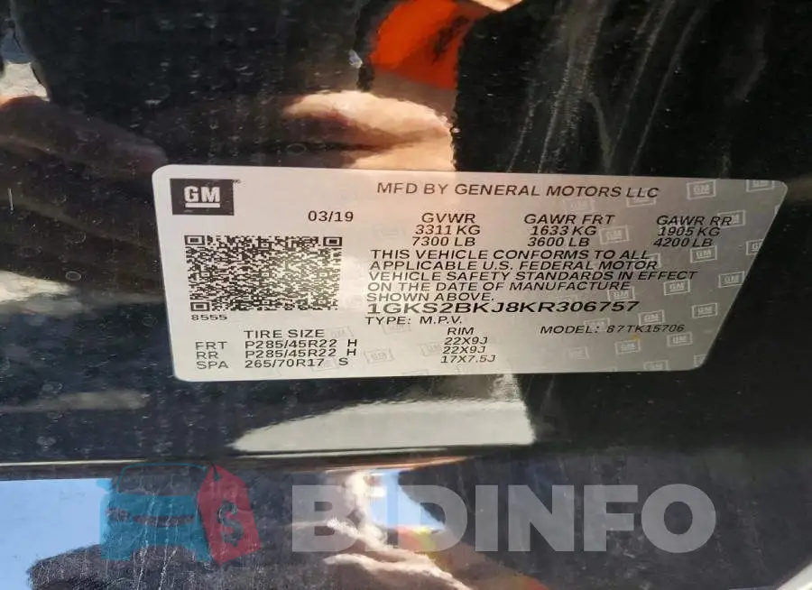 1GKS2BKJ8KR306757 Photo# 13