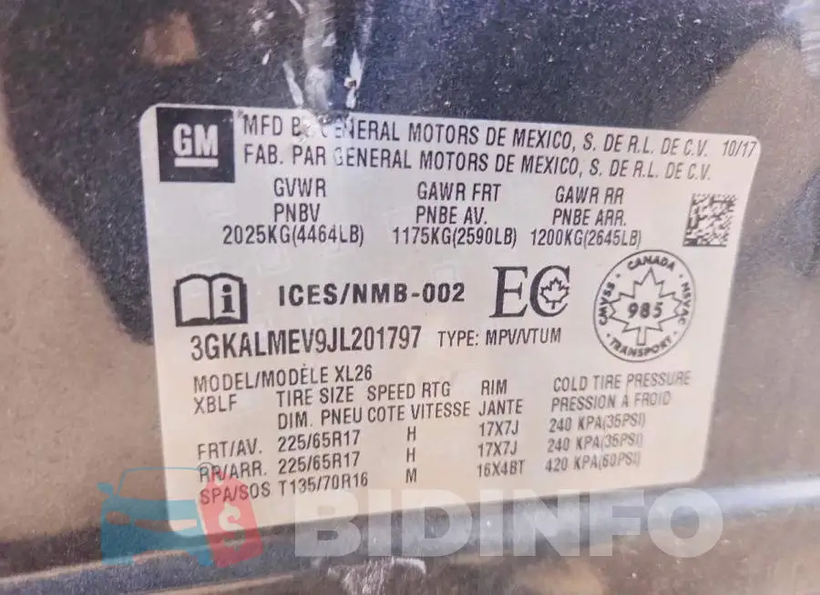 3GKALMEV9JL201797 Photo# 13
