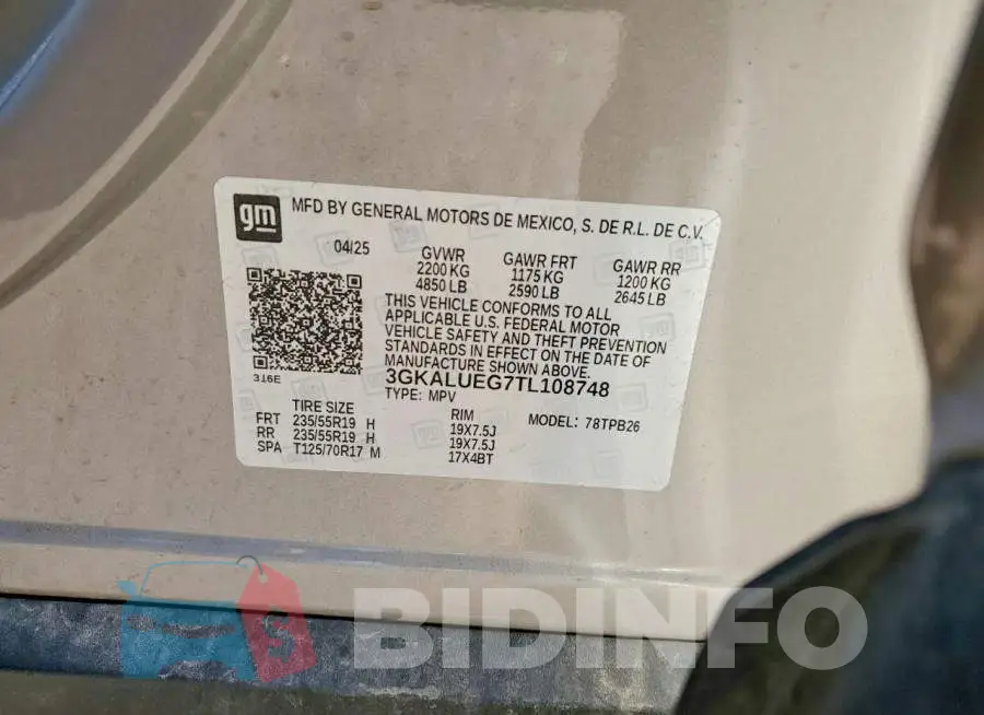 3GKALUEG7TL108748 Photo# 13