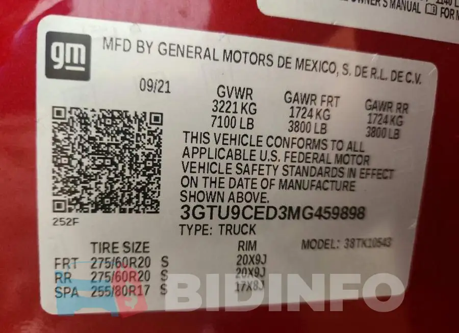3GTU9CED3MG459898 Photo# 13